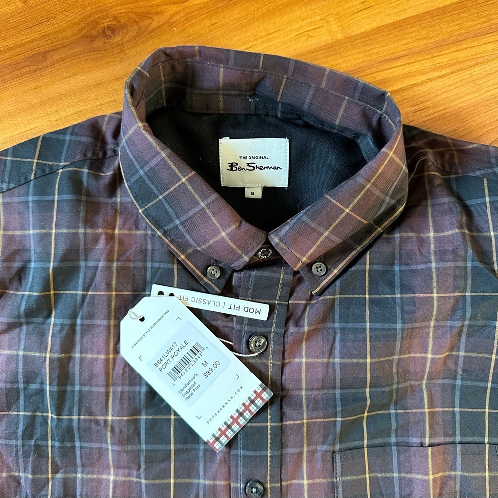 [Ben Sherman] plaid Oxford long sleeve MEDIUM NWT